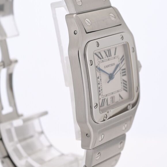 Cartier Santos Galbee Large 1564 White Roman Dial 29mm Watch - Picture 4 of 12